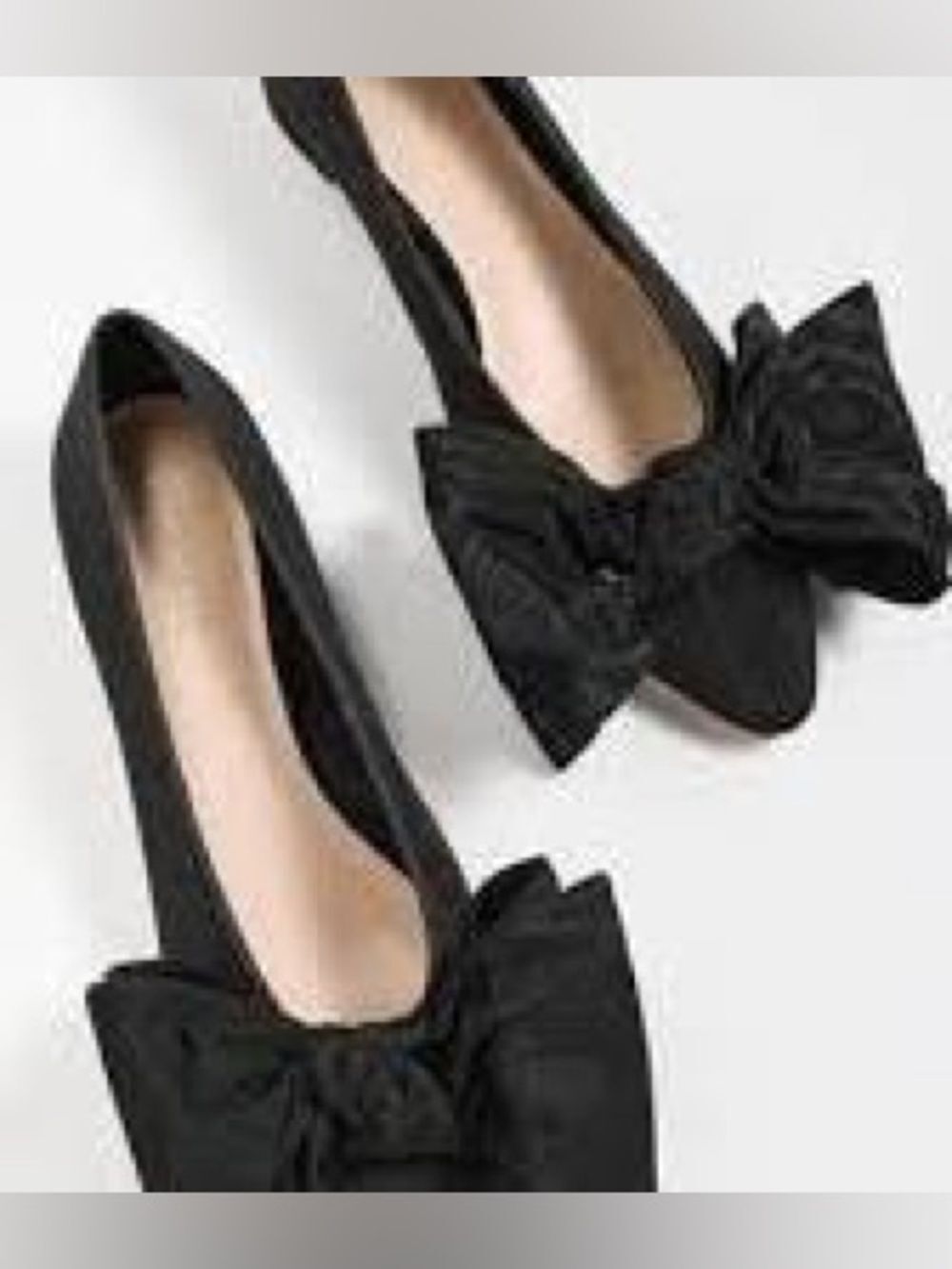 Loeffler Randall Black Bow Pointed Toe Flats